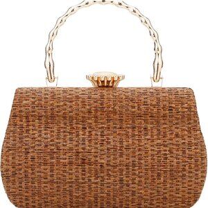 Versatile Women's Brown Straw Handbag - Durable & Fashion-Forward Design